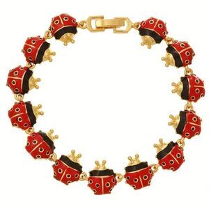 Elegant 18K Gold Plated Ladybug Bracelet